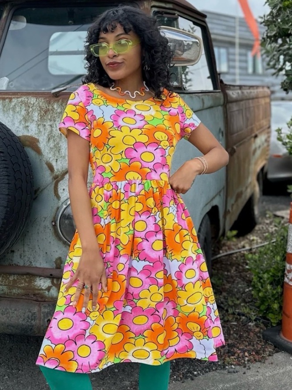 Nooworks XL Lucy Sunny Side Up Jersey Dress NEW